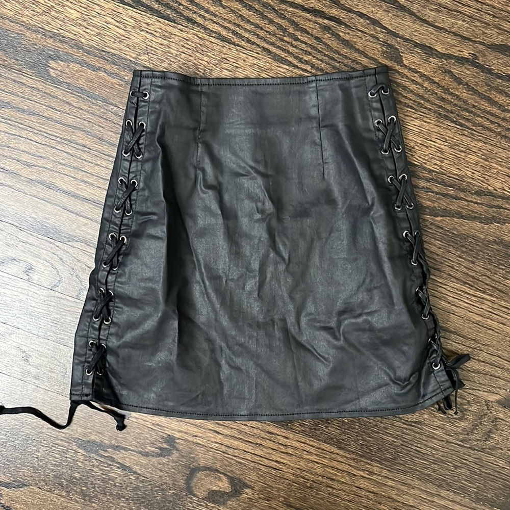 French connection leather skirt